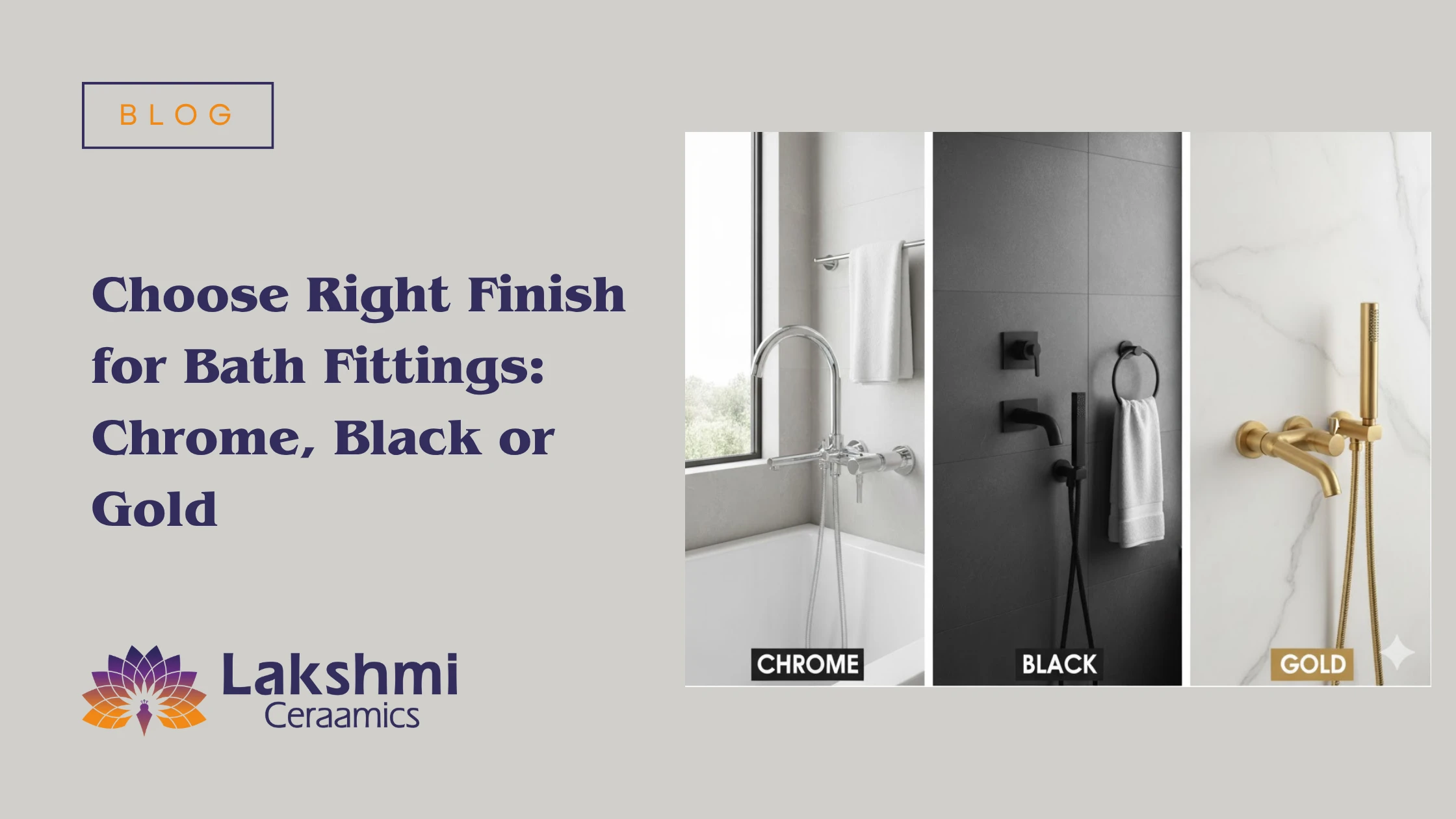 Choose Right Finish for Bath Fittings: Chrome, Black or Gold