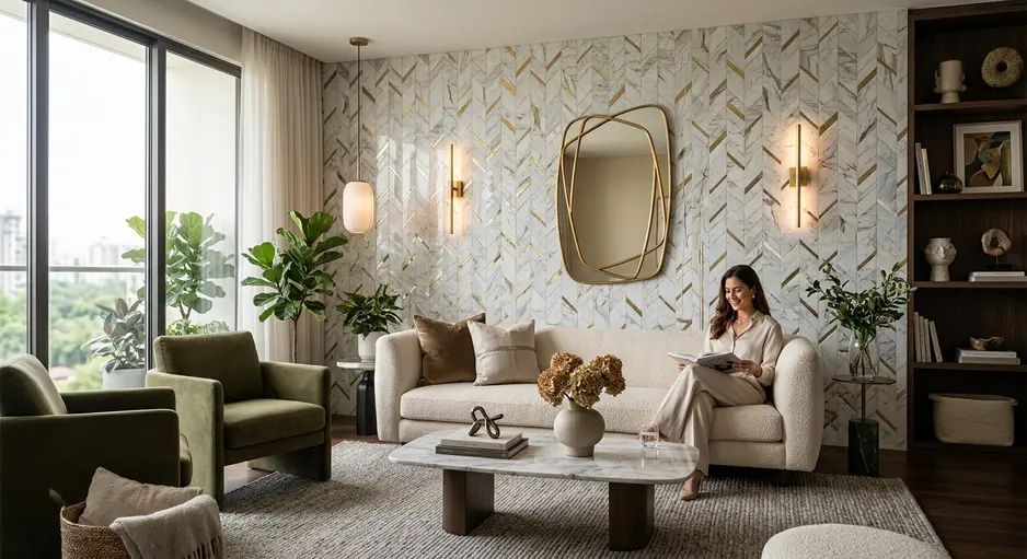 Top Trending Living Room Wall Tiles for Luxury Spaces