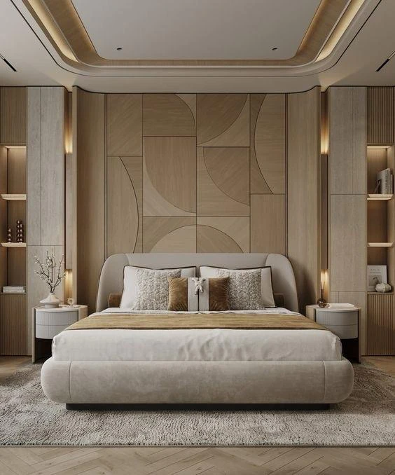 Bedroom wallpaper area