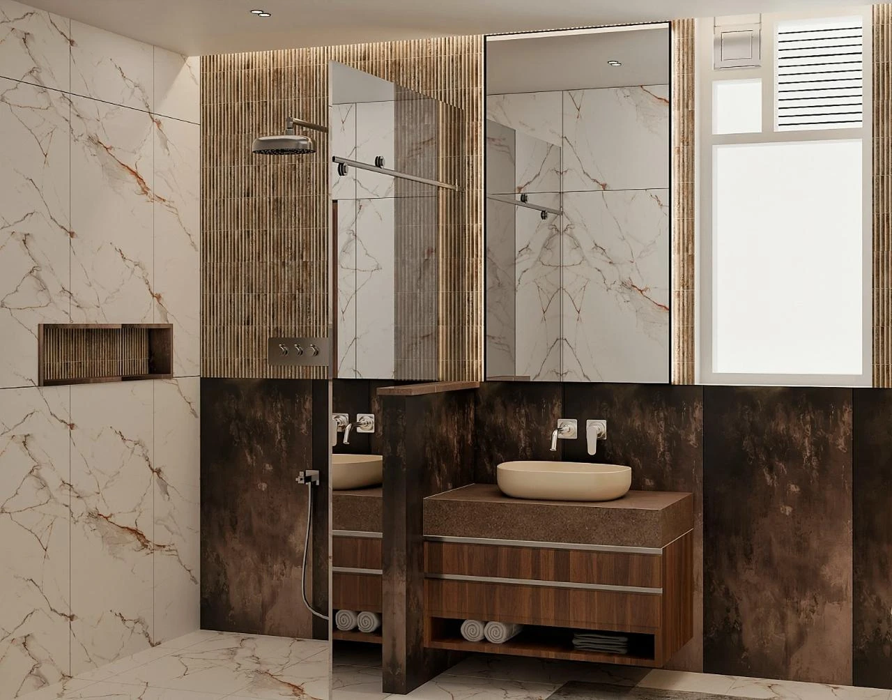 Vanity with shower cubicle 